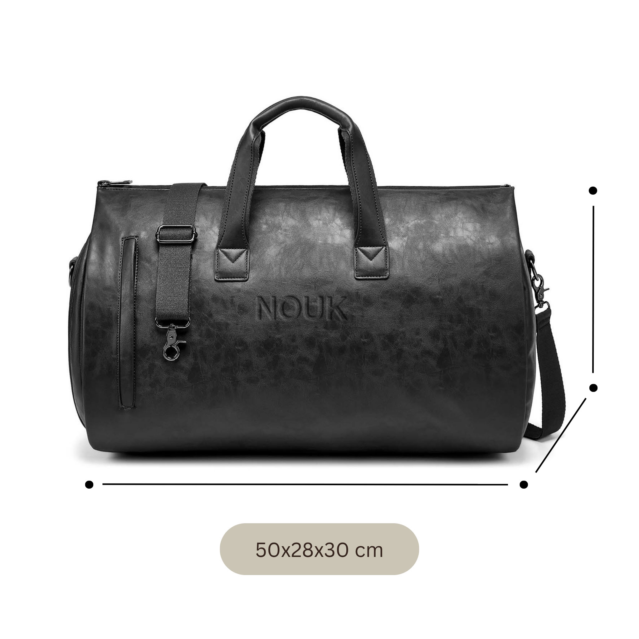Avon weekendväska framifrån med angivna mått 50x28x30 cm